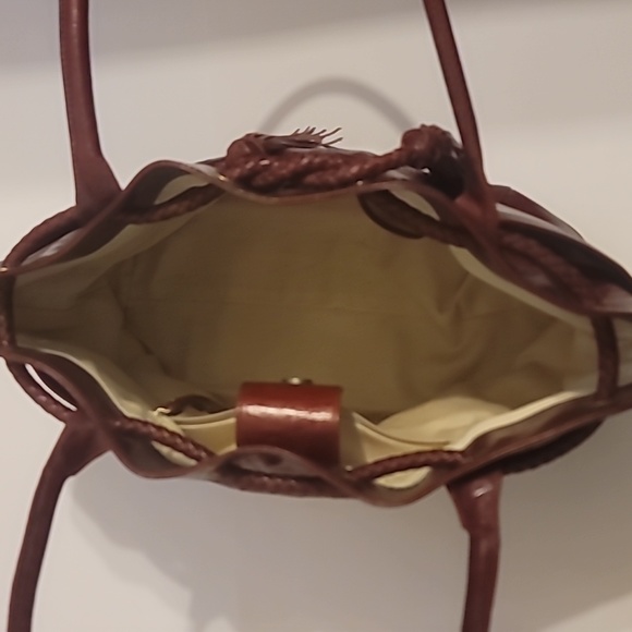 Charles David Red Alligator Satchal Tote Burgundy Hobo Handbag with Tassels - Picture 7 of 11